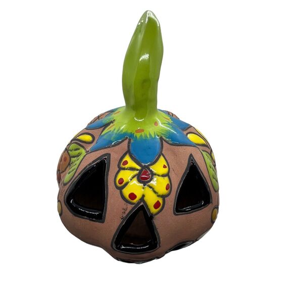Talavera Mexican Pottery Jack O` Lantern Pumpkin Halloween Large Folk Art Decor - Picture 4 of 9